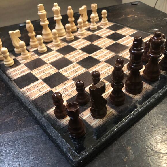 Scrapbook Chess Set - Ruler Pattern - Picture 2 of 12